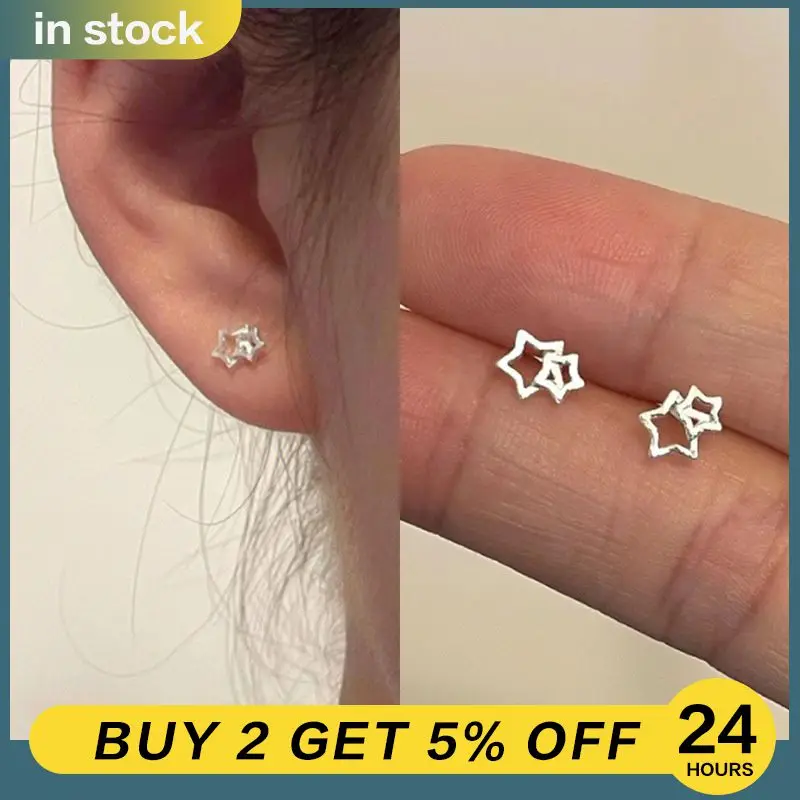 Pendientes De Tachuela Chapados En Plata 925 | Circón Simulado Blanco | Joyería Elegante Para Bodas Y Eventos