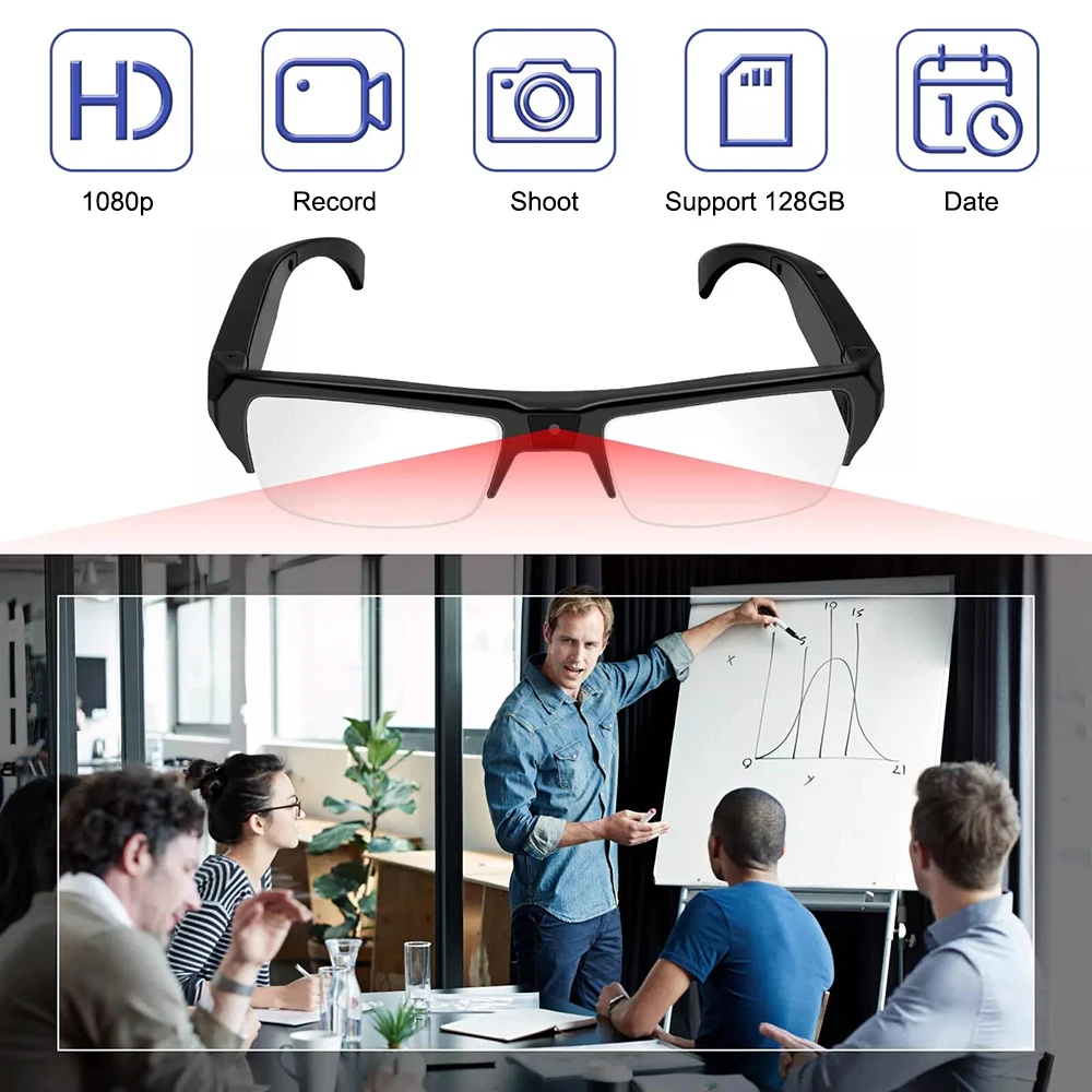 Intelligent Video Glasses, Equipped with Ultra-High Definition 4K Mini Camera, Capable of Recording Videos and Playing Music 2