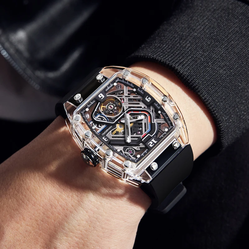 Luxury Men s Automatic Mechanical Watch with Transparent  display picture 1