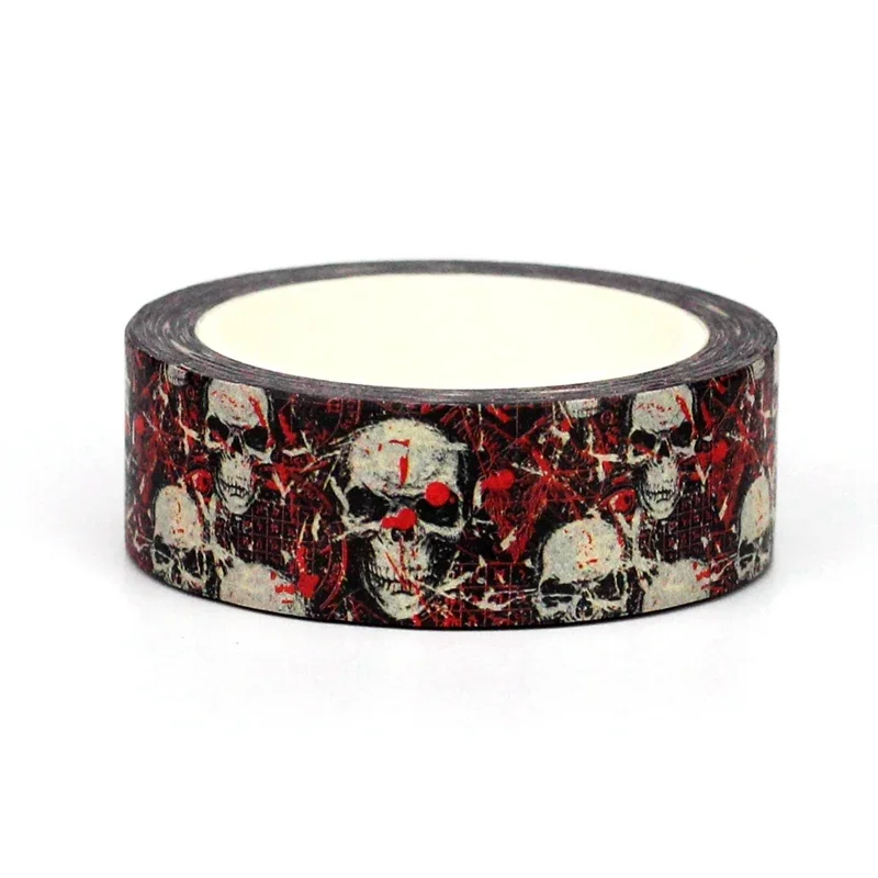 NEW 1PC 10M Decorative Red Spider Net Skull Washi Tape for Scrapbooking Journaling Adhesive DIY Masking Tape Cute Stationery 2