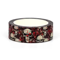 NEW 1PC 10M Decorative Red Spider Net Skull Washi Tape for Scrapbooking Journaling Adhesive DIY Masking Tape Cute Stationery 2