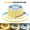DC 12V 24V COB Strip 320Leds/M High Density RA90 White Pink Yellow Ice Blue Red Green Flexible Ribbon Rope LED Light 2