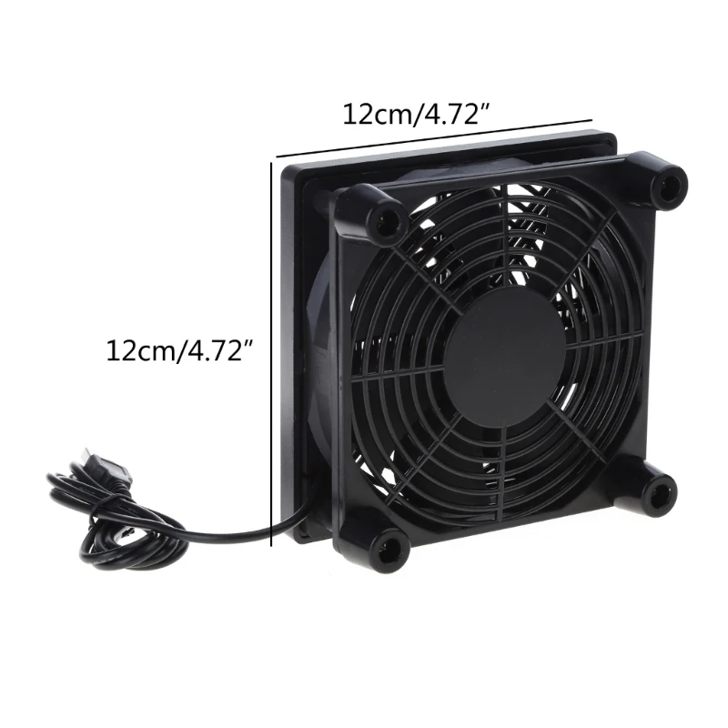내구성이 뛰어나고 조용한 라우터 팬 라우터 냉각 팬 5V USB 전원 12cm 12cm 크기 Dropship