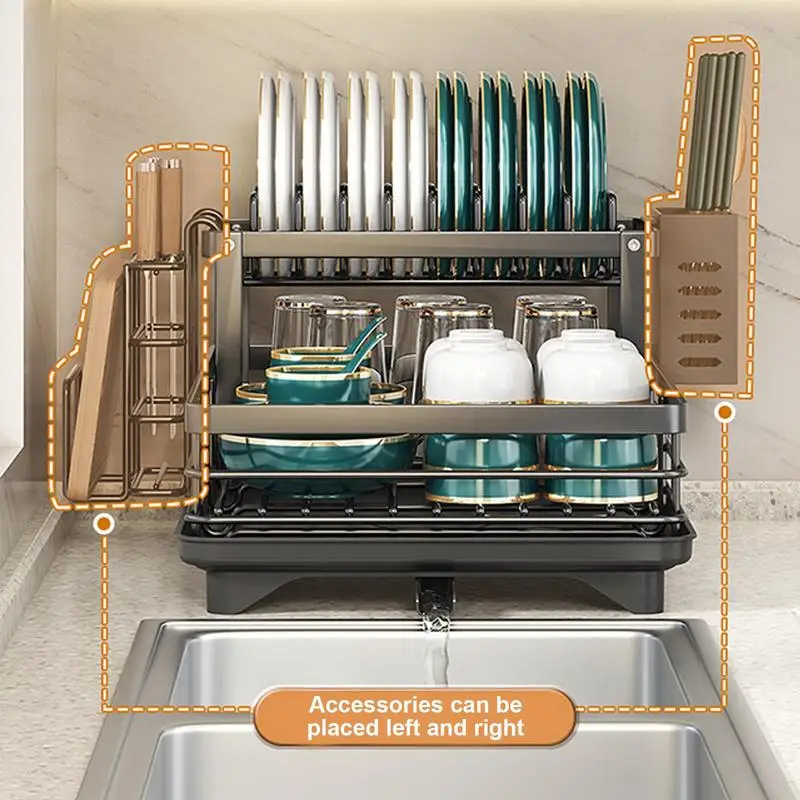 

Dish Bowl Drainer Storage Rack Kitchen Dish Drying Rack With Drain Basket Counter top Dinnerware Organizer Drainboard