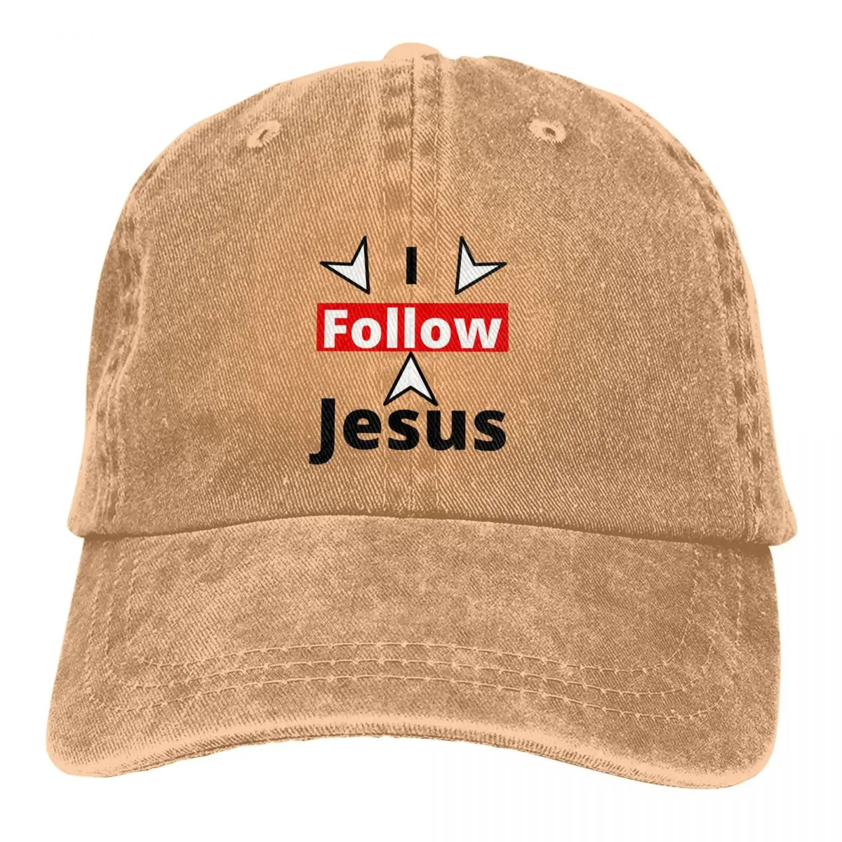 

Washed Men's Baseball Cap Jesus Follower Classic Trucker Snapback Caps Dad Hat Jesus Christ Golf Hats