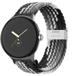 Braided Solo Loop Strap - Elastic Bracelet for Smartwatch Accessories (Black clever)