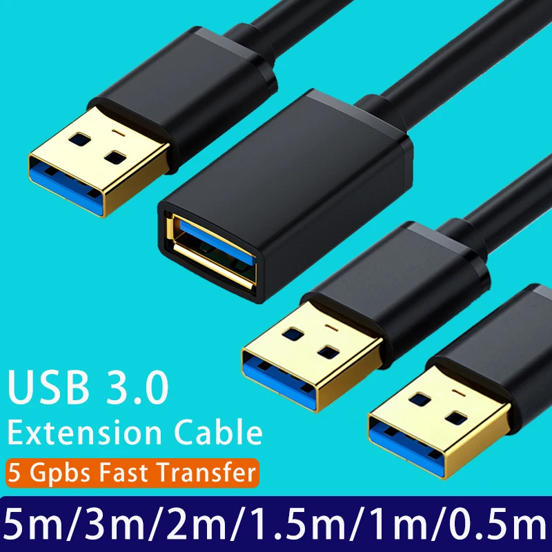 Cavo Prolunga USB 3.0 3m – Da Maschio A Femmina – Alta Velocità 5 Gbps – Per Hard Disk, Mouse, Tastiera – Yeung Qee