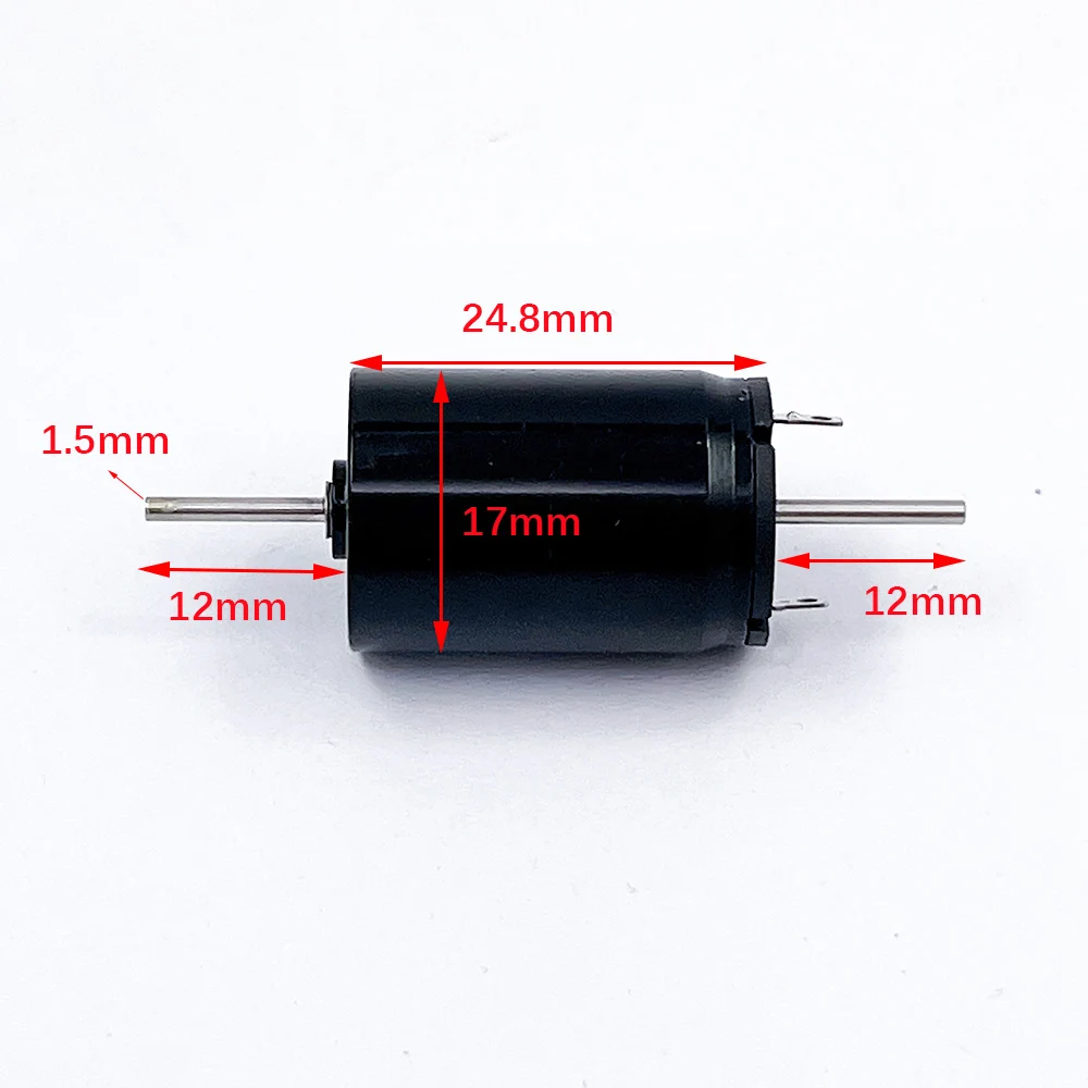 Moteur RC 12V 12000 tr/min Double Arbre 17mm Sans Noyau