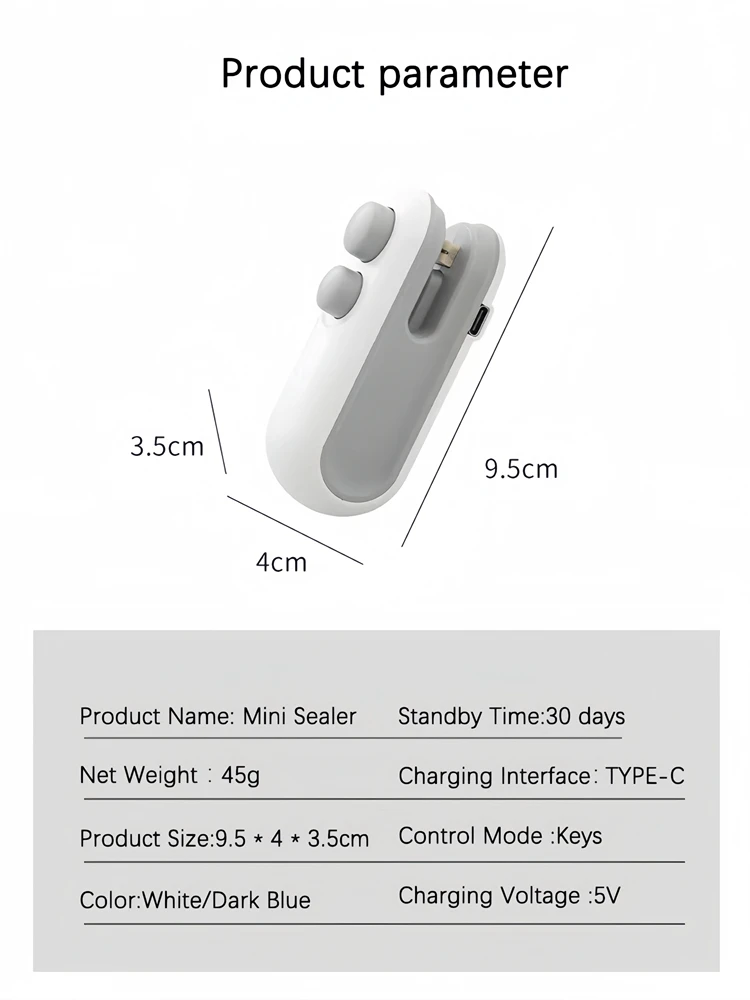 Mini Heat Bag Sealing Machine Handheld Sealer Food Packaging Heat Sealer