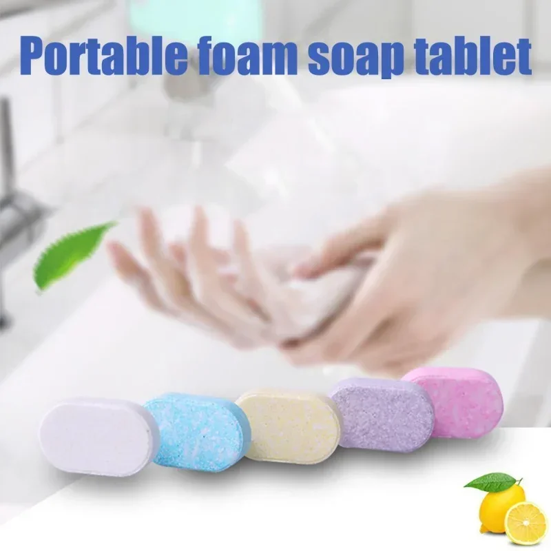 Hand Soap 1-10pcs Portable Foam Soap Hand Sheets Sanitizer Bubbler Quick Melt Effervescent Tablets