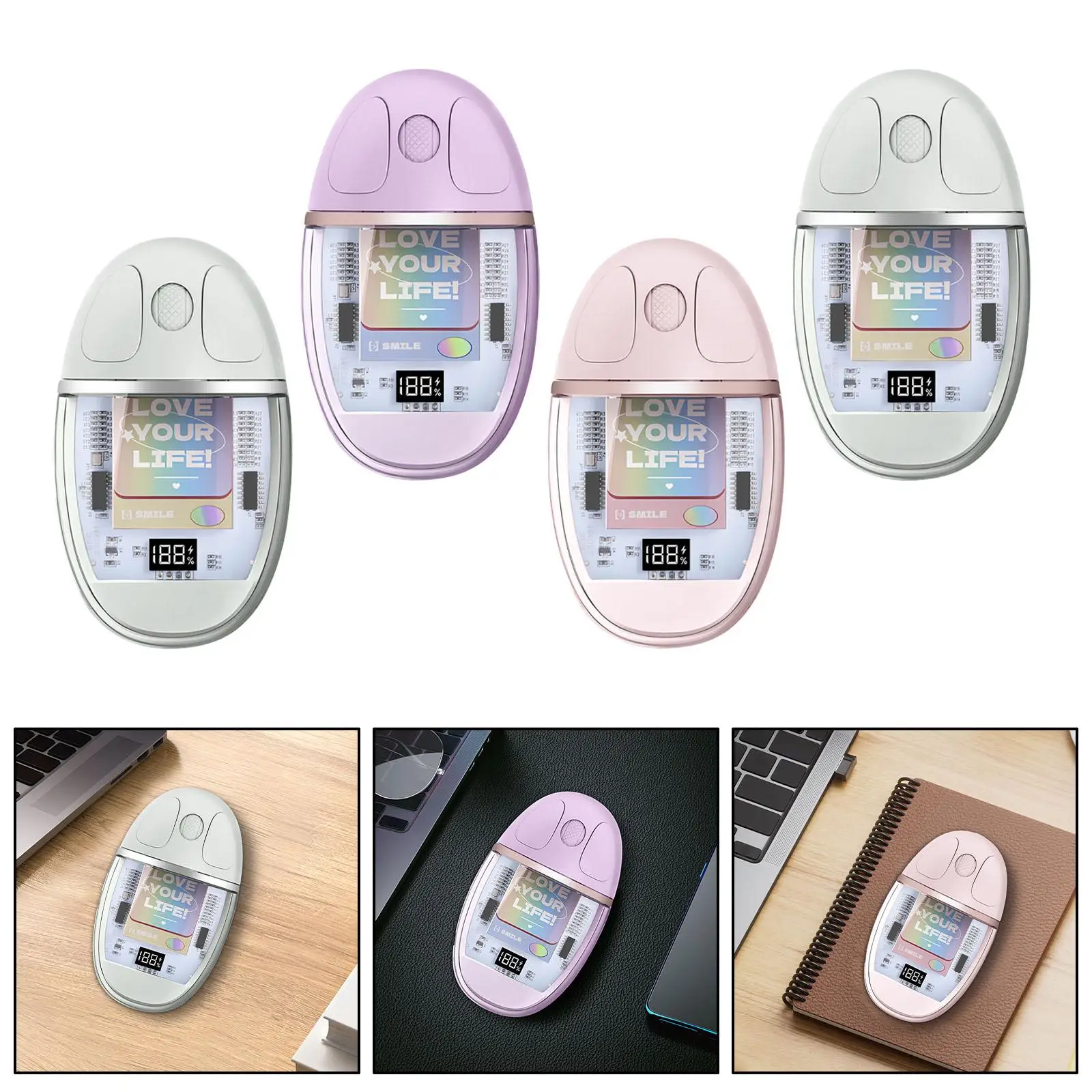 하드 쉘 컴팩트 있는 블루투스 무선 마우스, USB C 충전식 컴퓨터 마우스, 어린이 성인 선물, 사무실 컴퓨터 태블릿 PC