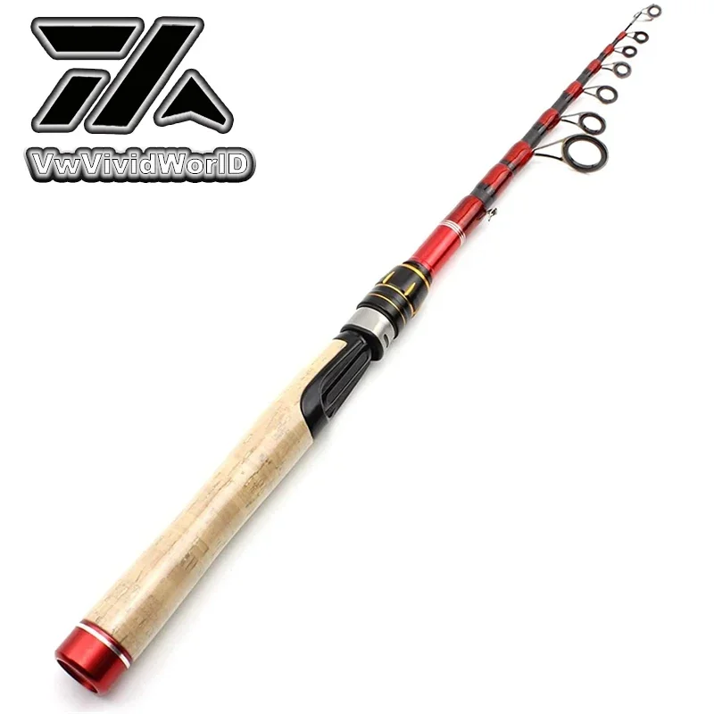 High Quality,1.6m-2.7m,Fishing Rod,100% Carbon Fiber,Spinning Fishing Rod,Short PortableTravel ,Telescopic Rod, Super Hard