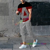 Poker J 3D Print Men Tracksuit Set Jogger Clothing For Man Casual Suit Short Sleeve Tshirts+Trousers 2 Piece Outfits Streetwear 3