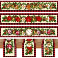 Christmas Table Runner Merry Christmas Decorations For Home 2024 Cristmas Table Flag Cover Navidad Noel Gift New year Tablecloth 4