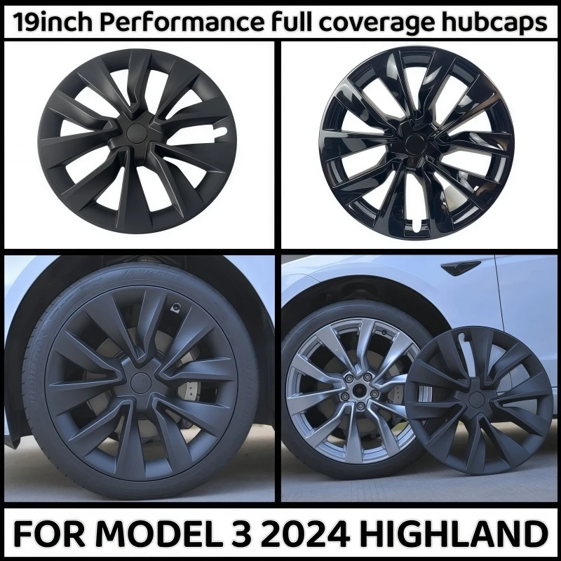 HubCap Car for Tesla Model 3 Highland 19 Inch Performance Wheel Cap Wheel Parts Full Rim Cover Accessories Cover 4PCS