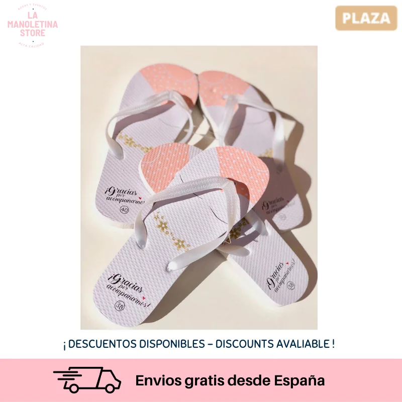 Pack 10 chanclas blancas para boda, Surtido tallas, Regalos invitados boda, Accesorios para boda, Bodas, Boda, Alta calidad, Mujer, Shoes - Calzado