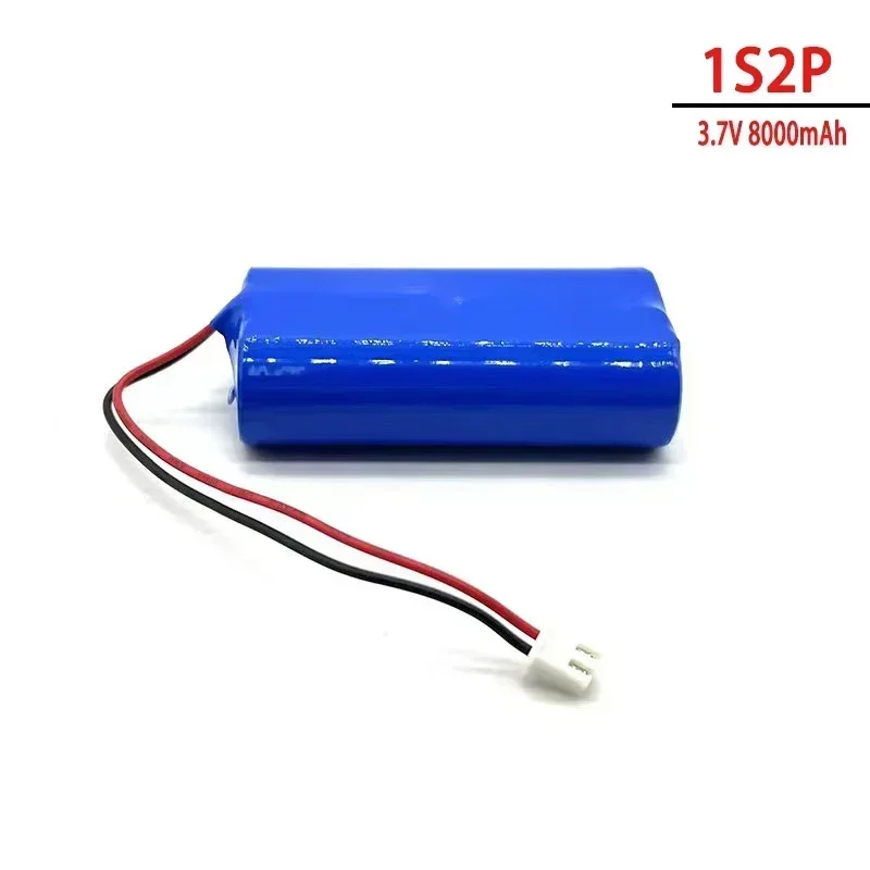 

Batería litio recargable de 3,7V, 8A, 18650, 1S2P, 8000mAh, megáfono, Placa de protección altavoz + enchufe de XH-2P