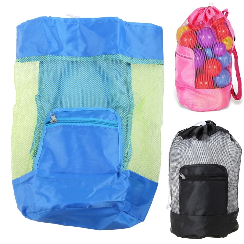 

Y1UB Sand Beach Toy Bag Durable Backpack Balls Storage Drawstring Not Included