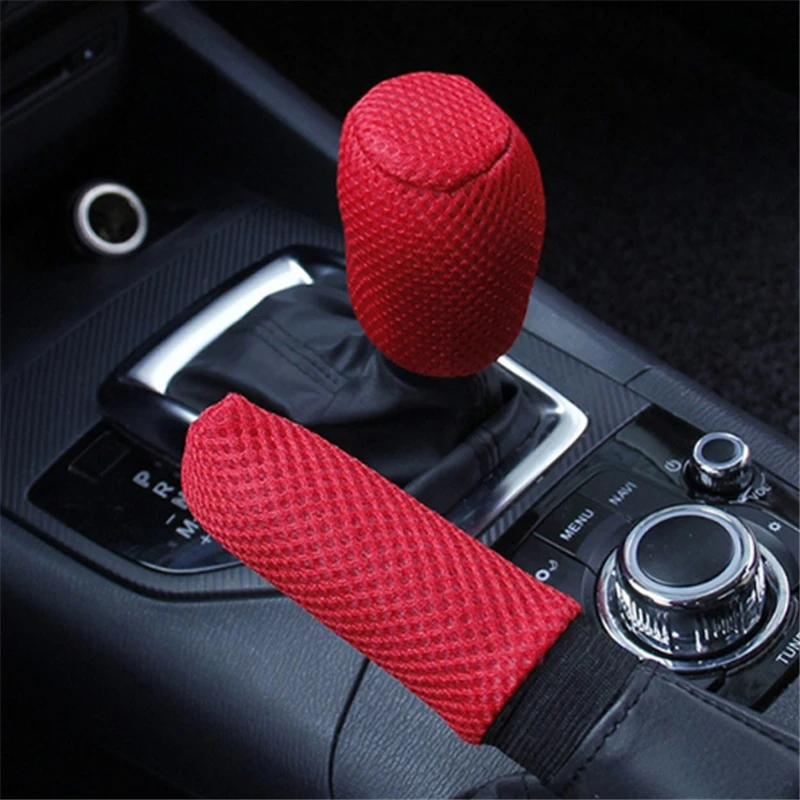 Gear Shift Knob Cover Car Universal Handbrake Grip Handle Covers Antiskid Protect Interior Auto Accessories Slip Sleeve Car
