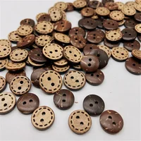50/100Pcs Natural Coconut Shell Button Dotted Line Two-Eyed Child Sweater Button 2