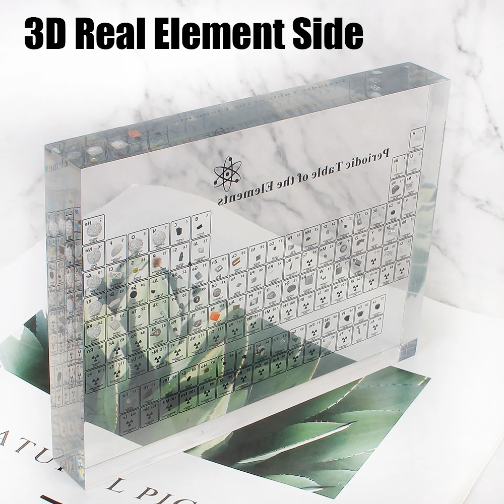 Tabella Periodica Acrilica Bambini Insegnamento Scuola Display Elemento Chimico Display Con Elementi Reali Campioni Lettera Decorazione