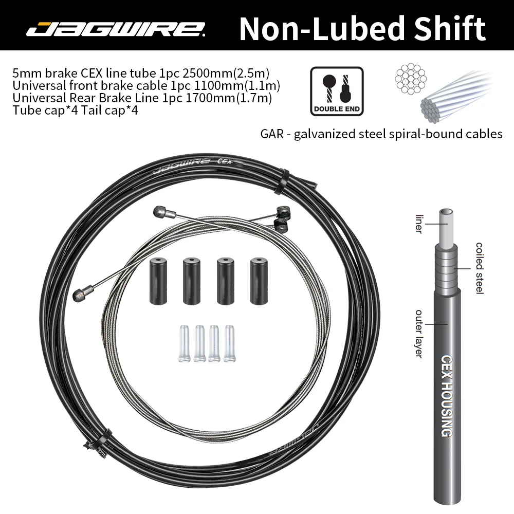 JAGWIRE MTB Rennrad Kabel Set Nicht geschmierte Bremse 5mm CEX Kabel Set Mountainbike Schaltwerk Kabel Gehäuse Kit universal Teile – Detail 13