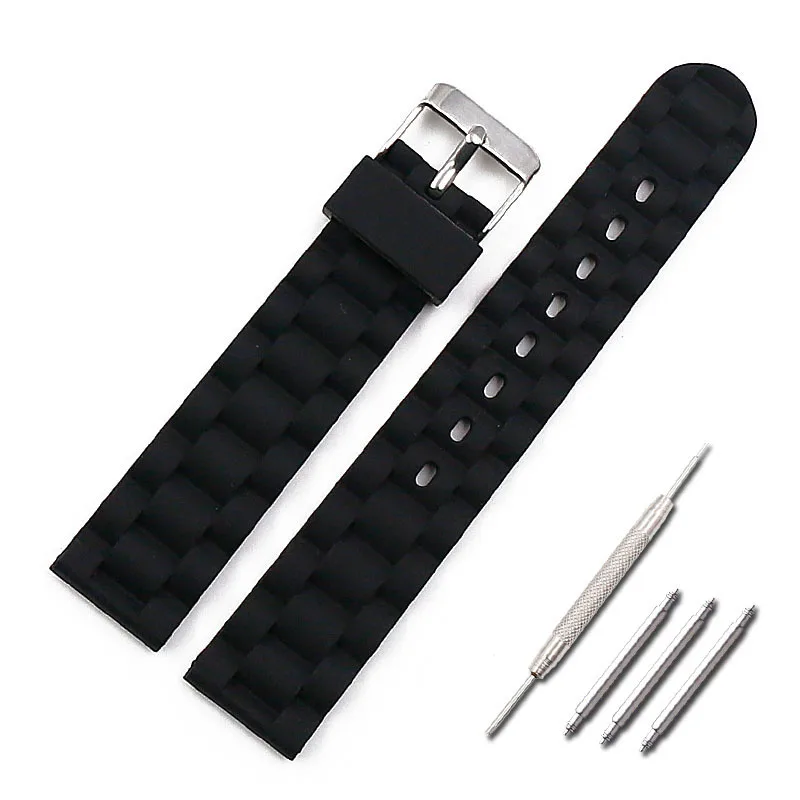 

Silicone strap with male needle buckle watch accessory 16mm20mm24mm sports waterproof and sweat resistant watch chain for women