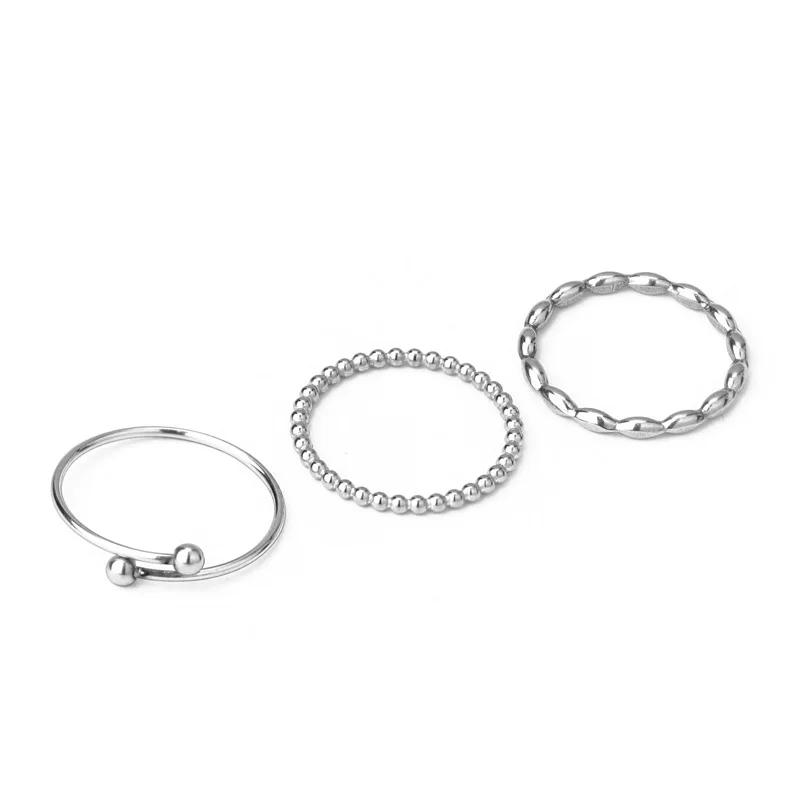 

20pcs Stainless Steel Simple Rings Closed Circle Finger Ring Tail Ring For Women Men Girls Party Jewelry Gifts No Fade