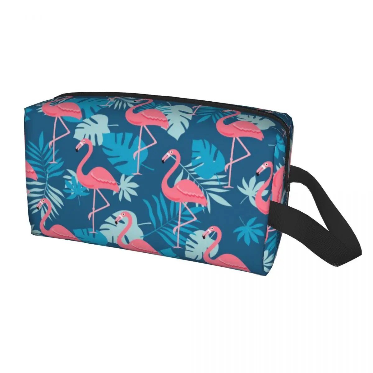 

Lovely Flamingo Bird Travel Cosmetic Bag for Women Tropical Flowers Toiletry Makeup Organizer Ladies Beauty Storage Dopp Kit