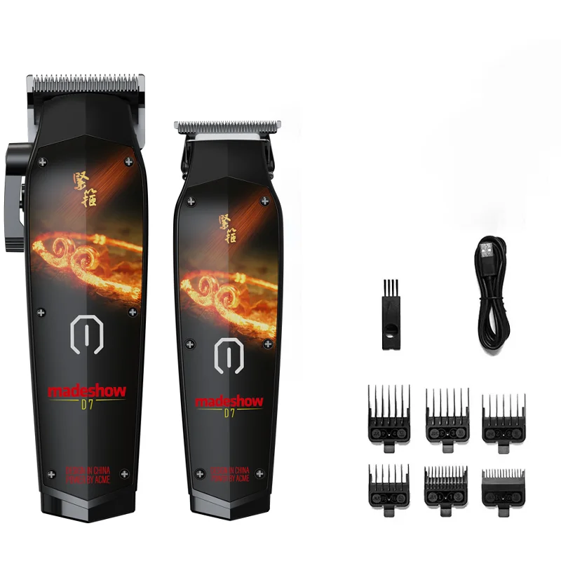 MADESHOW プロフェッショナル バリカン Madeshow-プロのバリカンとトリマーのセット,0.1mmのカッター,T
