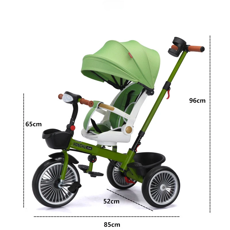 Multifunctional 4-in-1 children's three-wheel stroller Baby Tricycle Stroller Rotatable and Reclining Baby Carriage Foldable baby stroller