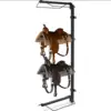 Saddle Rack Wall Mount Holds Tack, Pad, Accessories 4 Tier for Western/English Saddles Equestrian Equipment for Horse Tack Room 1
