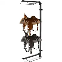 Saddle Rack Wall Mount Holds Tack, Pad, Accessories 4 Tier for Western/English Saddles Equestrian Equipment for Horse Tack Room 1