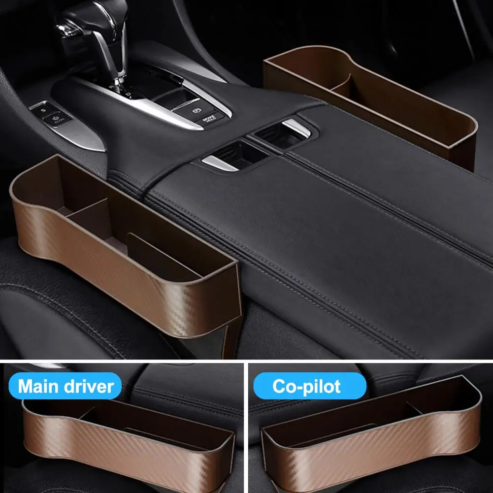 1X Car Auto Left Seat Side Pocket Organizer Gap Filler Storage Bag w/ Cup  Holder