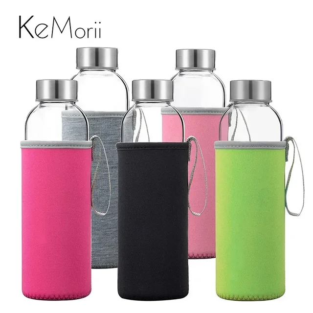 280ml/360ml/550ml Glass Water Bottle High Temperature Resistant Sport Bottle with Protective Bag BPA Free Travel Drink Bottle 280ml/360ml/550ml Glass Water Bottle High Temperature Resistant Sport Bottle with Protective Bag BPA Free Travel Drink Bottle