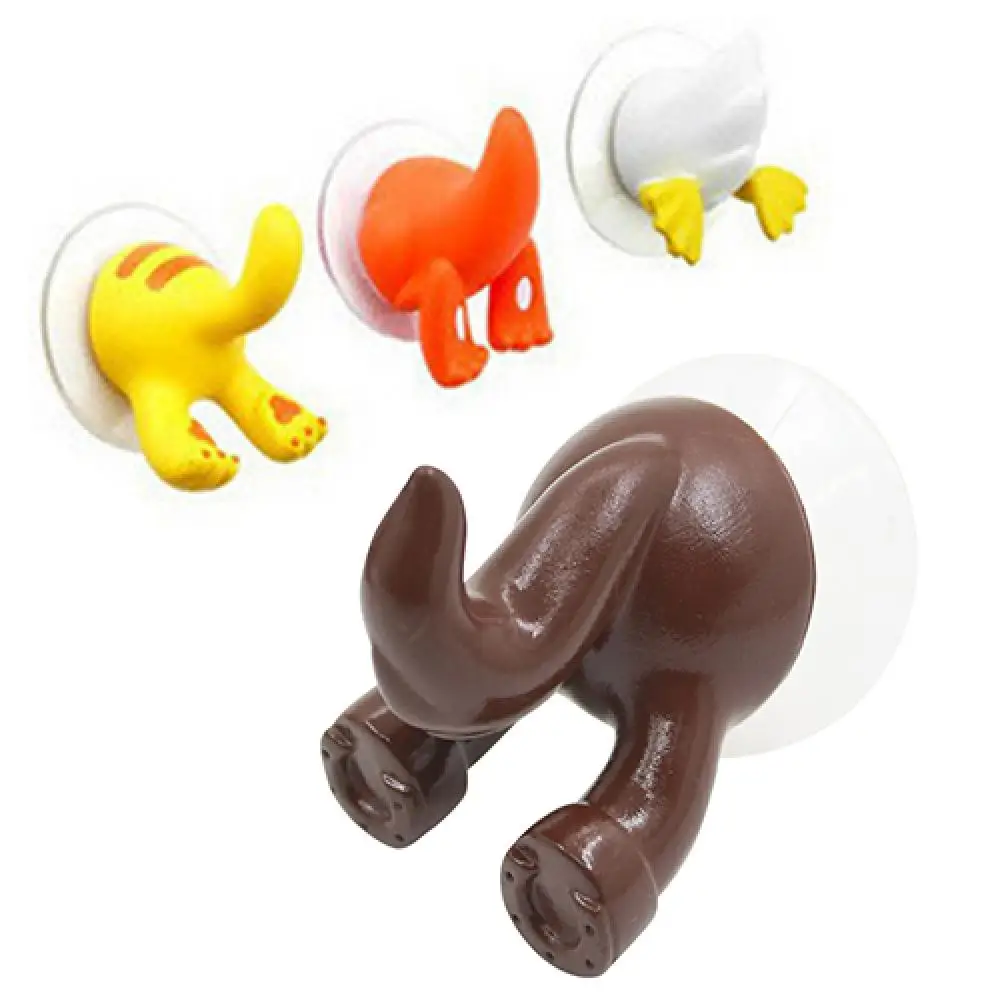 Hook Cartoon Animal Tail Sucker Suction Baby Bathroom Towel Hanger Holder Keys Hanger 3