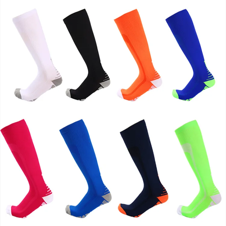 Compression Socks Sports Compression Socks Multicolor Gradient Stockings Men Women Performance Cycling Hockey Yoga Knee High