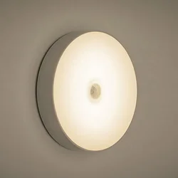 Rechargeable LED Motion Sensor Night Light with Magnetic Mount - Warm White, No Flicker (Warm with Switch)