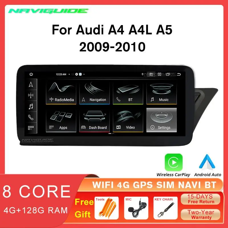 

Автомагнитола для Audi A4 A4L A5 RHD 10,25-2009, экран 2017 дюйма, Android 12