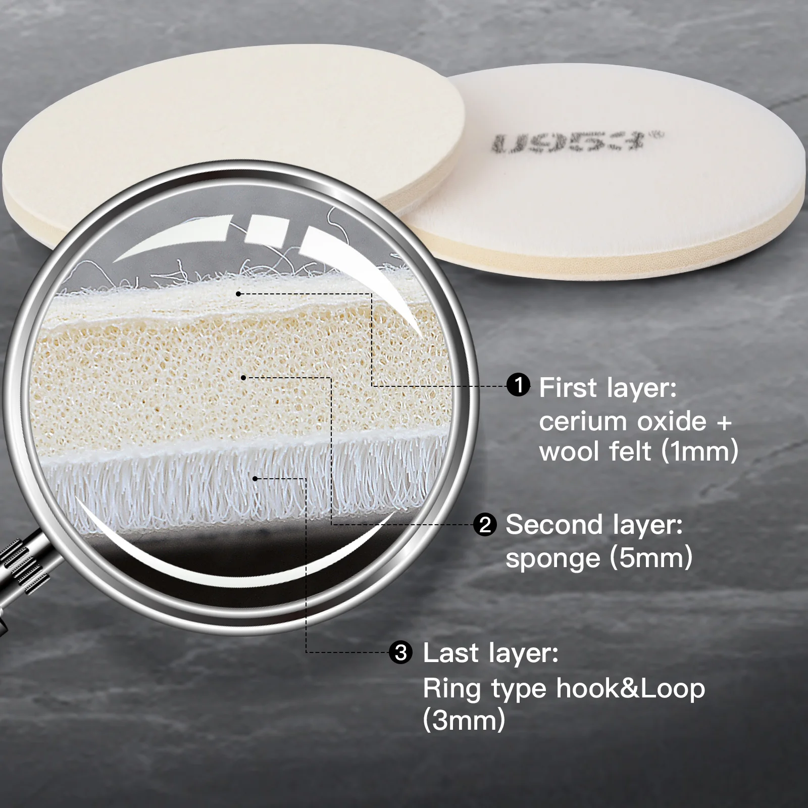 NEW Cerium Oxide Wool Polishing Pad 1PC for Glass Rainbow Effect Removal Glass Water Stains Alkali Acid Frost