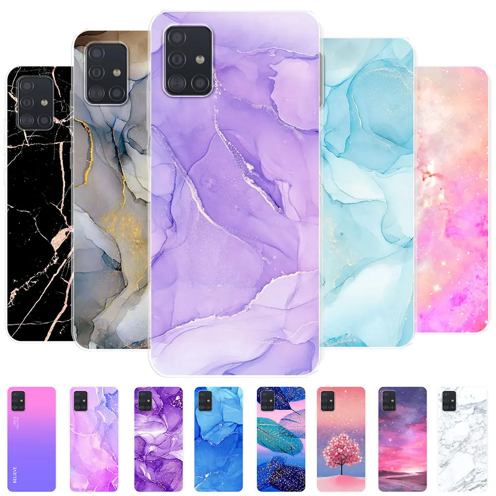Per Samsung A51 4G Custodia Cover Fashion Back Case Per Samsung Galaxy A51 5G Silicone Soft Bumper Per Samsung A51 4G 5G Funda Coque