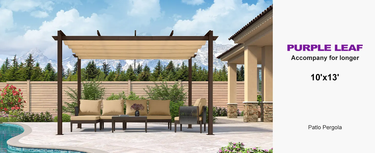 purple leaf pergola retractable white pergolas aluminum frame with waterproof canopy 10 x 13