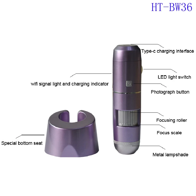 50-200X hair follicle detector instrument AI smart wireless digital microscope wifi scalp and skin management analyzer