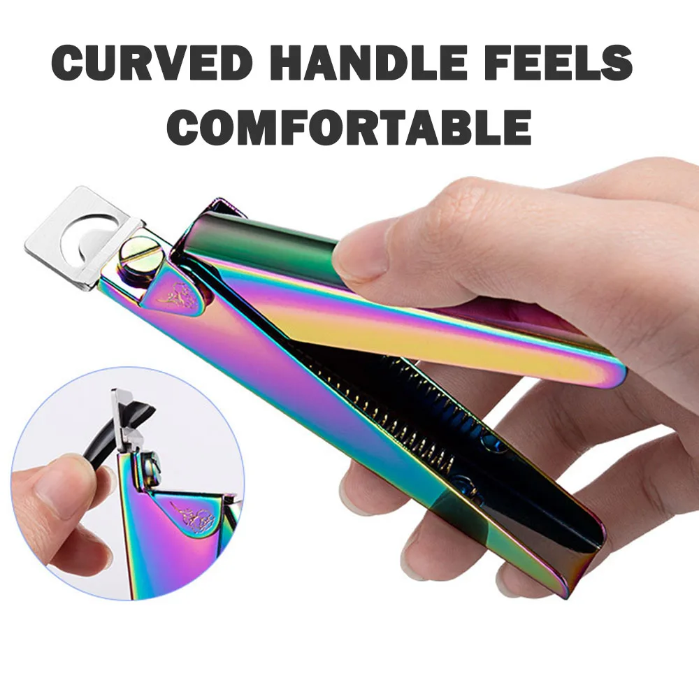 U-Shaped Scissors Colored Titanium French Nail Clippers Acrylic False Nail Cutter Tips Manicure Trimming Tool For Salon Art