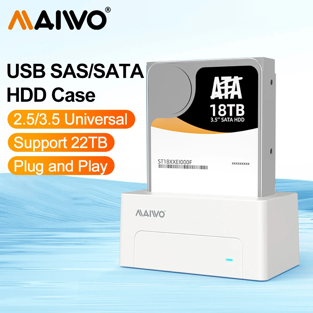 HDD Case MAIWO 2.5/3.5 Inch SAS External Hard Drive Enclosure For 2.5/3.5" HDD SSD Disk Case SATA To USB 3.0 Docking Station