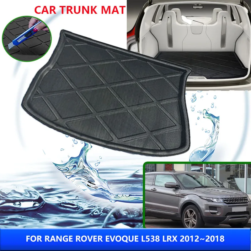 

Car Rear Trunk Mat For Range Rover Evoque L538 LRX 2012~2018 2014 2015 2017 High Temperature Resistant Storage Carpet Accessorie