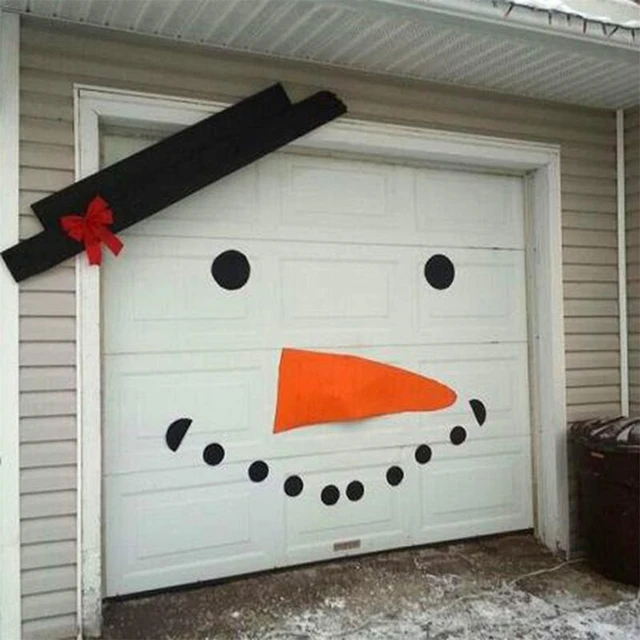 16pc/set DIY Christmas Snowman Decoration Outdoor Garage Door Decorations  For Home Christmas Holiday DIY Snowman