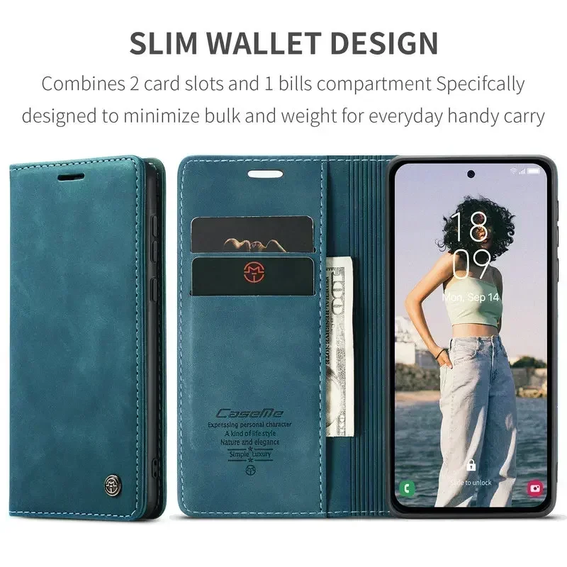 Elegant Leather Magnetic Case with Card Pouch