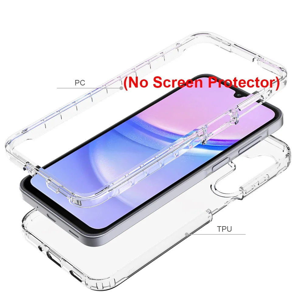 2 in 1 Transparent Armor Case - Durable Protective Back Cover