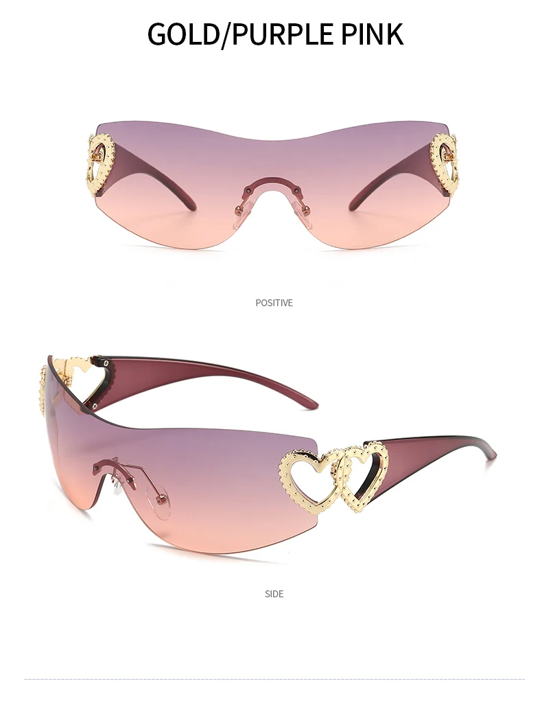 Damen mode trend sonnenbrille randlose einteilige luxus sonnenbrille fahren reise brille 2023 – Detail 11